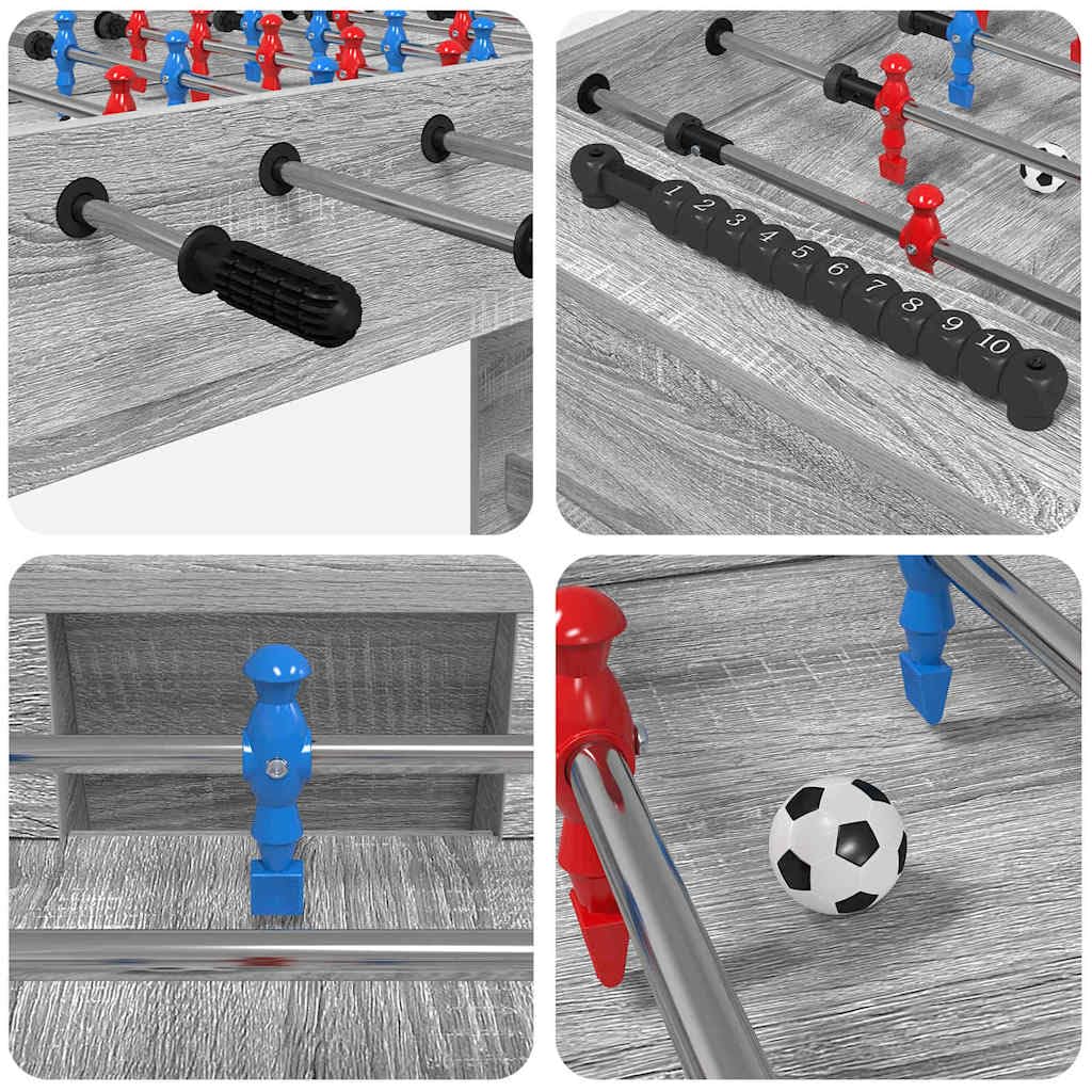 Genérico Mesa de Futbolín Gris Sonoma 125 x 60,5 x 80 cm,Deportes,Juegos de Interior,Futbolín,Mesas de futbolín-858889