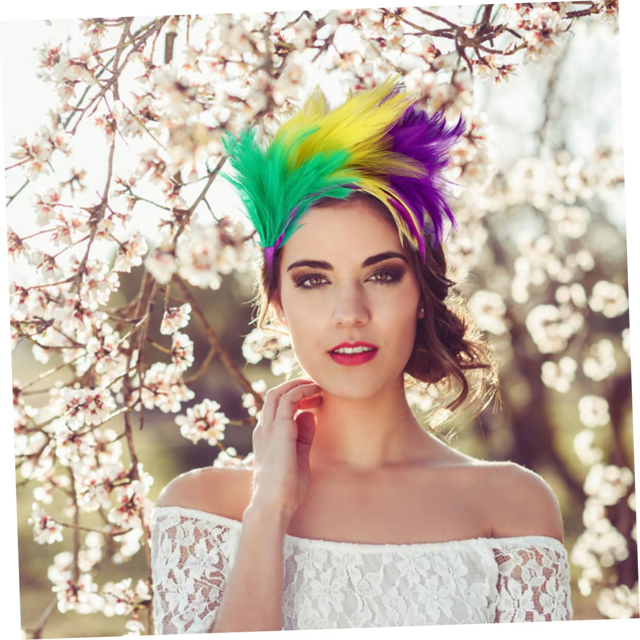 GALPADA 3pezzi Fascinator Cerchietto Piume Colorate Per Cerimonie e Halloween Accessorio Elegante Per Costume e Festa Di Carnevale
