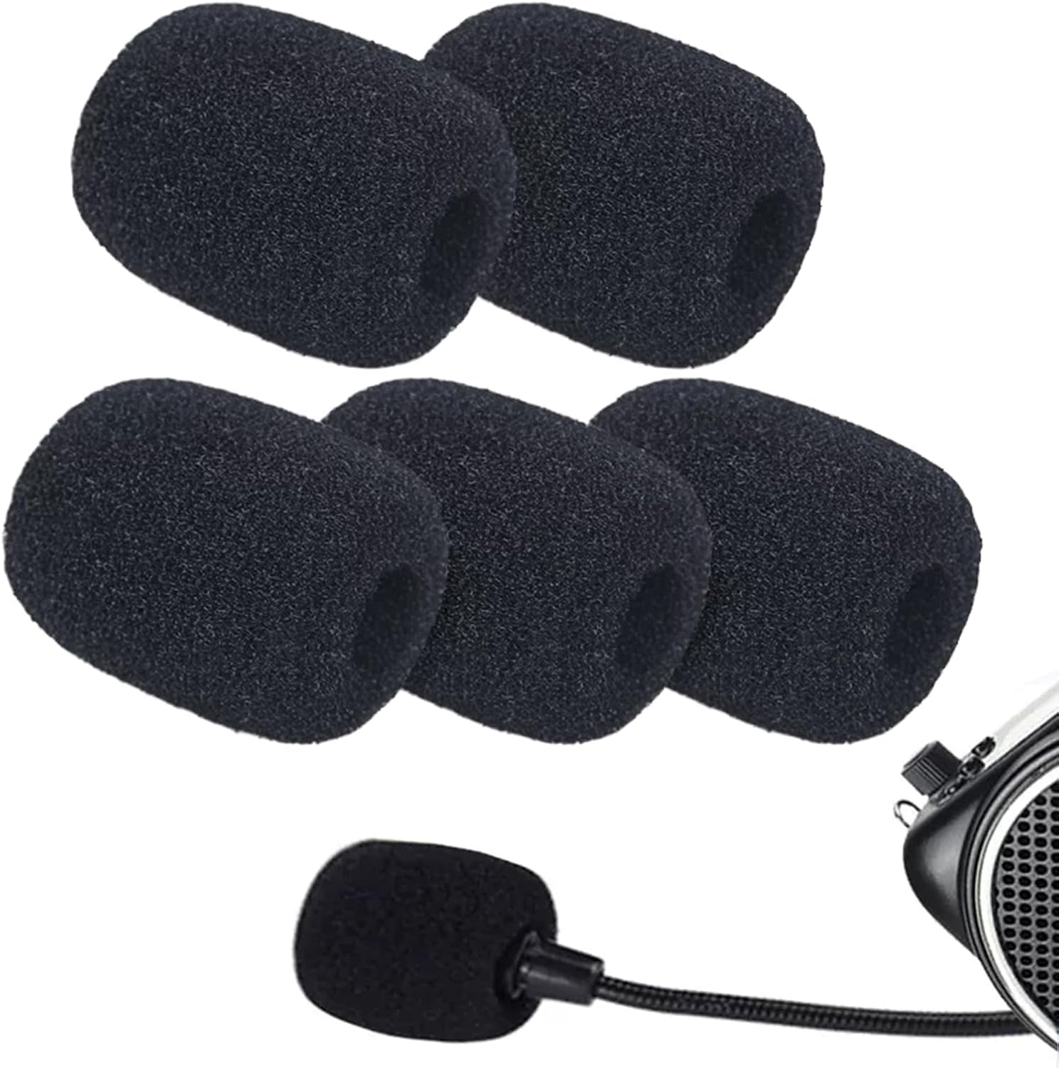 kh Lapel Microphone Windscreen, Mini Size Headset Microphone Foam Cover, Mic Foam Covers for Variety of Headset Microphone, Sponge Material, Noise Reduction (Pack of 5)