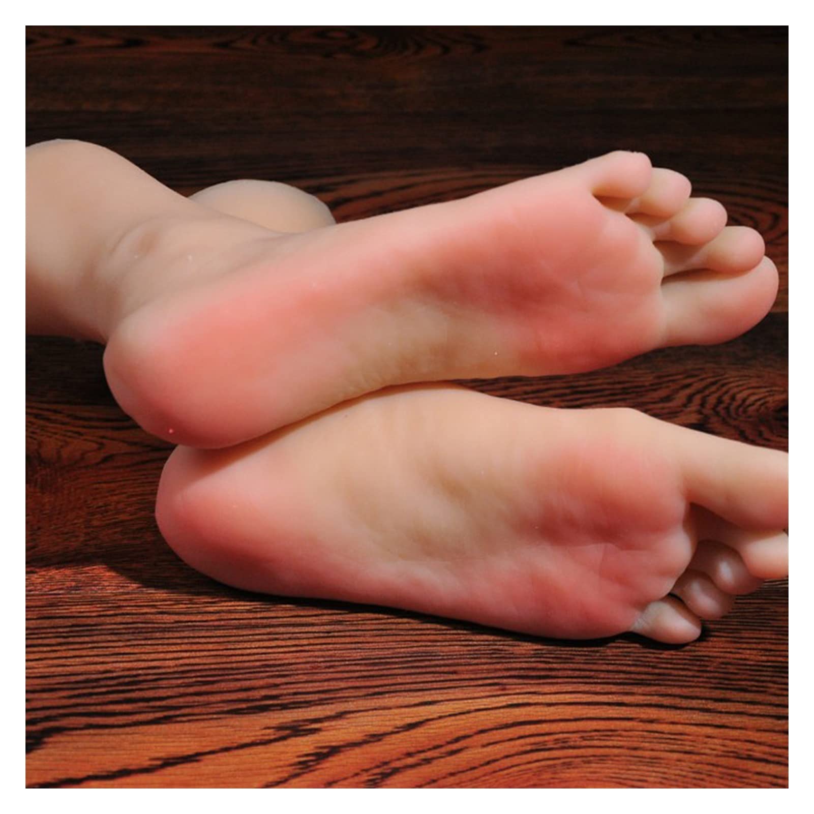 Fake Upright Foot Model Stand Manicure Practice Movie Props Male TPE Manicure Practice Movie Props(Wheat Toes No bone,One pair of feet)