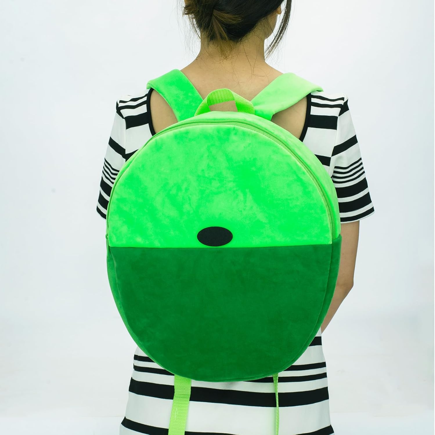 Green Backpack for Anime Costume Prop Lime Green Plush Backpack Cartoon Human's Adventure For Cosplay Holiday Party - Image 8