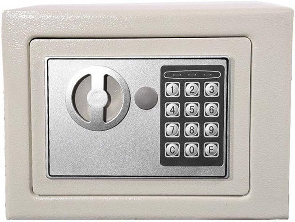 4.6L Digital Code Steel Safety Cash Box Money Safe Electronic Security Home Office White