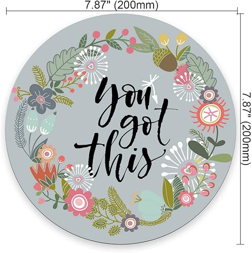 Miniatura 2 de Alfombrilla de mouse floral con cita inspiradora de neopreno, para decoración de espacio de oficina, accesorios para computadora, accesorios para