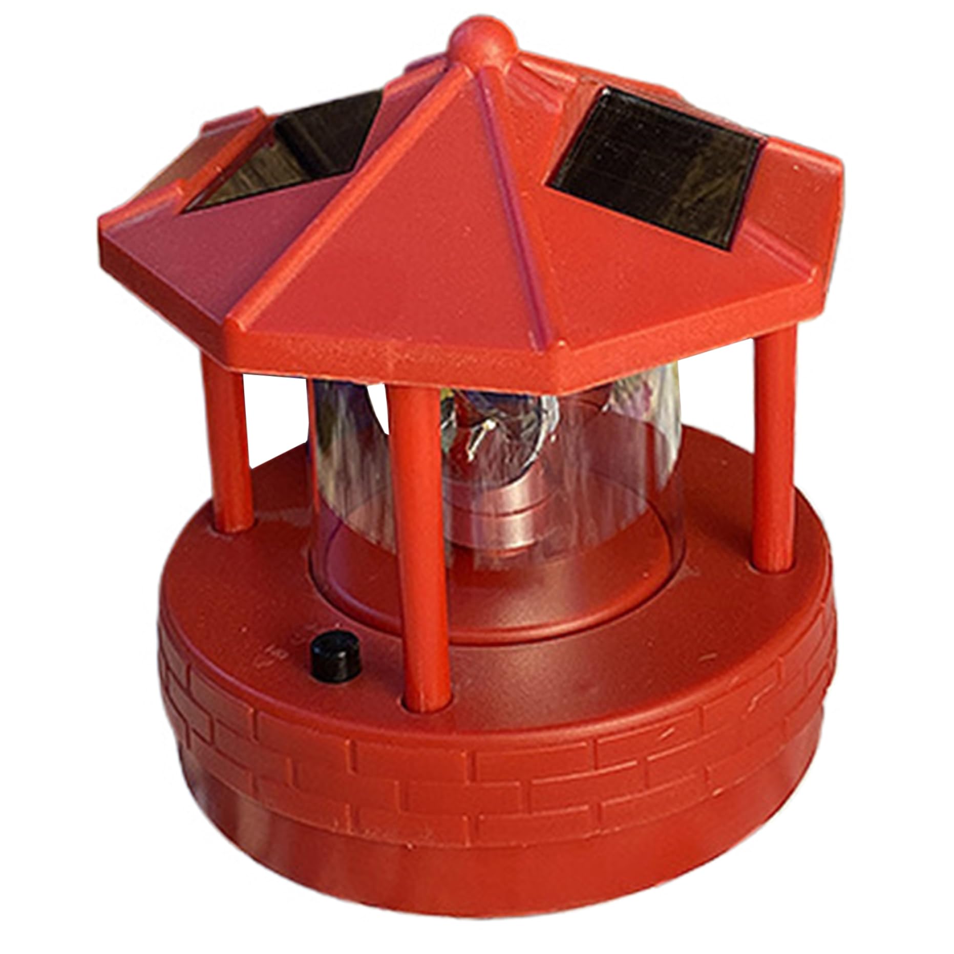 YQNISCU Lighthouse Lamp Solar with 360° Rotating Beacon, Waterproof Plastic Lamp, 6.9x5.7x5.7 LED Outdoor Decor for Yard Garden Patio Lawn -