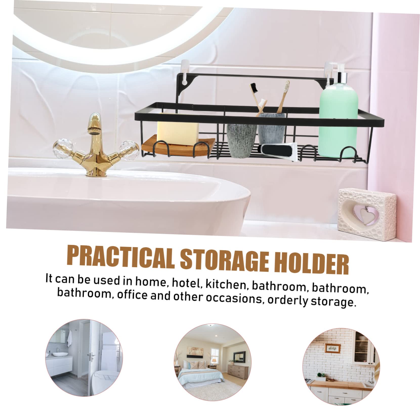 Gatuida 3 pezzi Portasapone Doccia Nero Foratura Organizer per Shampoo e Accessori Mensole Resistenti e Facili da per Uso