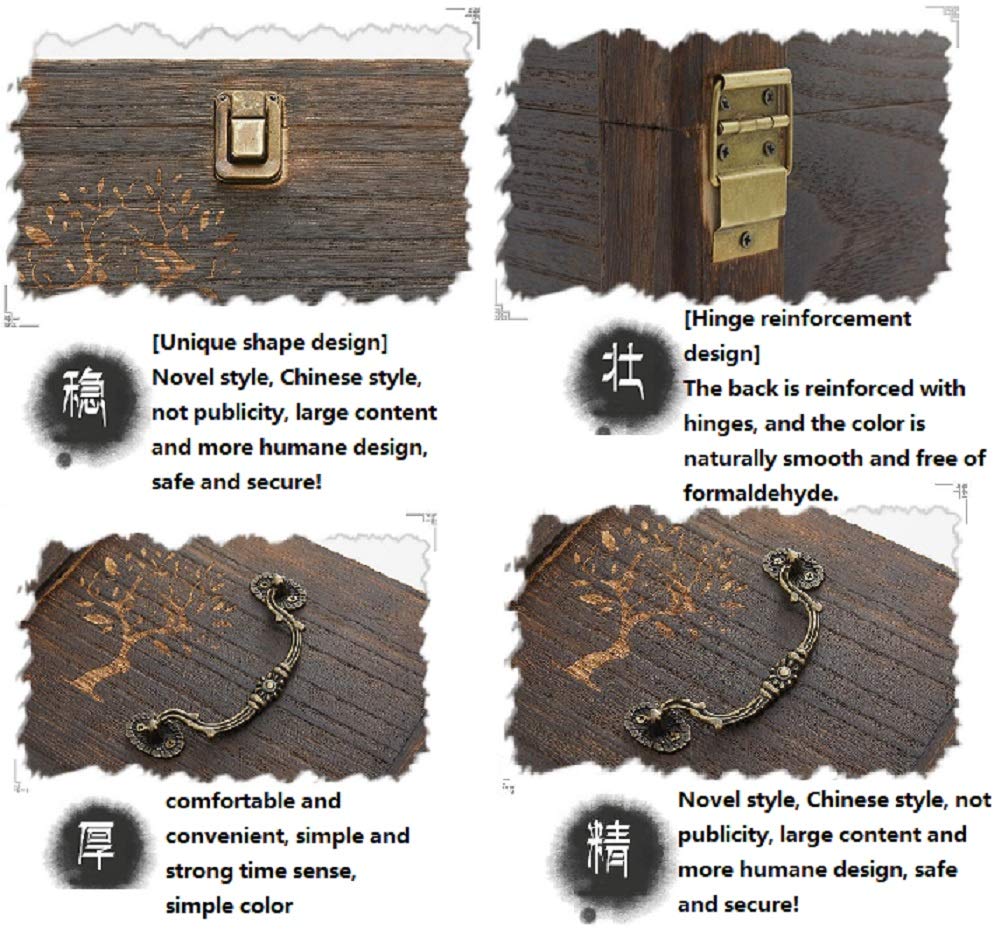 YFOZCOM Kit de Costura Caja de Costura doméstica Caja de Costurero de Madera Maciza Hecha a Mano Vintage Bolsa de Costura DIY Suministros de Costura Herramientas Conjunto de Costura (25 * 17 * 17cm)