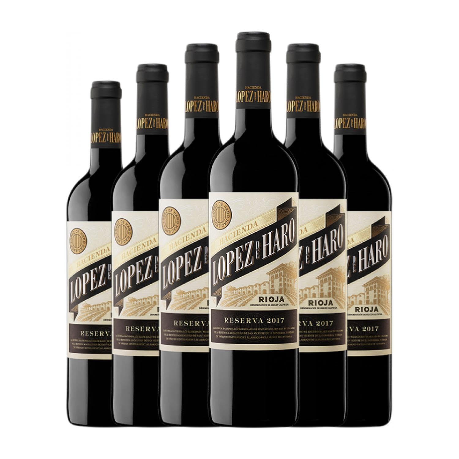 Hacienda López de Haro Rioja Reserva 75 cl Vino tinto (Caja de 6 Botellas de 75 cl)