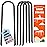 Eurmax USA U-Shaped-Rebar-Stakes-12-Inch, Ground Stakes Heavy Duty Trampoline Stakes Rebar Galvanized for Camping Tent Trampoline Accessories Dog Fence,Pack of 4(Black)