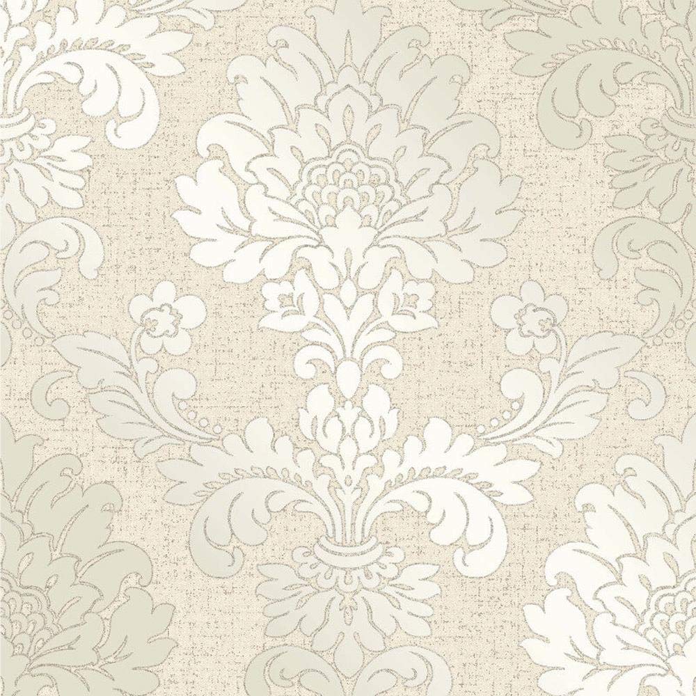 Yöl Cream,Gold Cream Gold Glitter Damask Wallpaper Vinyl Textured Retro Quartz From