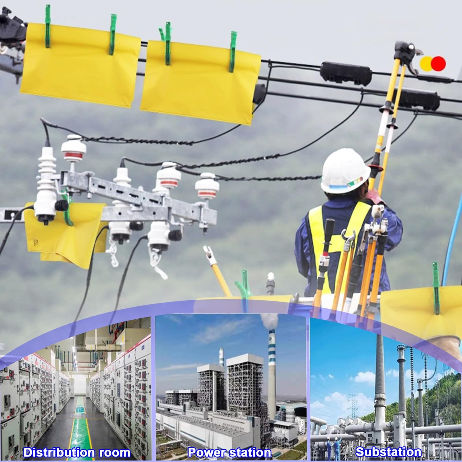 Couverture Isolante Électrique Tapis de Sécurité Portable Travail pour Électricien, Haute Tension 0,4/10 KV Protection Isolante Couverture en Résine(0.4KV,100x150cm(39 3/8" x 59"))