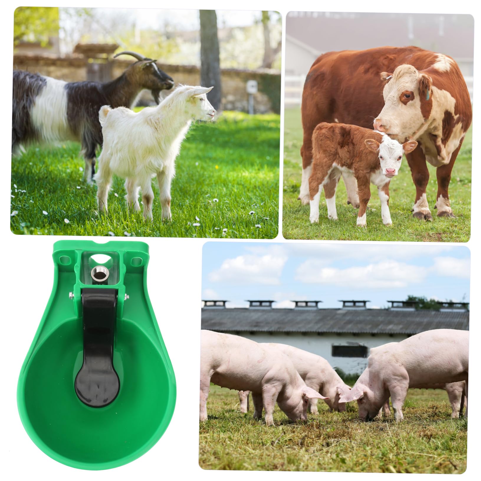 Abbeveratoio Automatico in Plastica e Ferro Nero per Bestiame Ciotola Grande Valvola in Ottone , Risparmio Idrico di Lavoro per Mucche e Animali da Allevamento