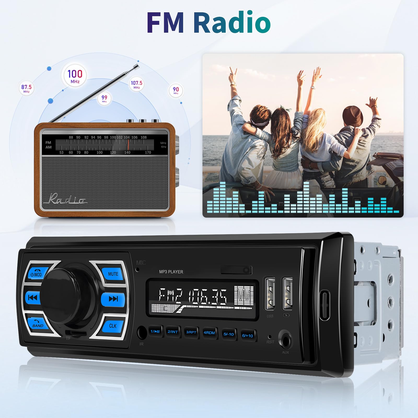 Hikity Dab/Dab+ Autoradio avec Bluetooth FM