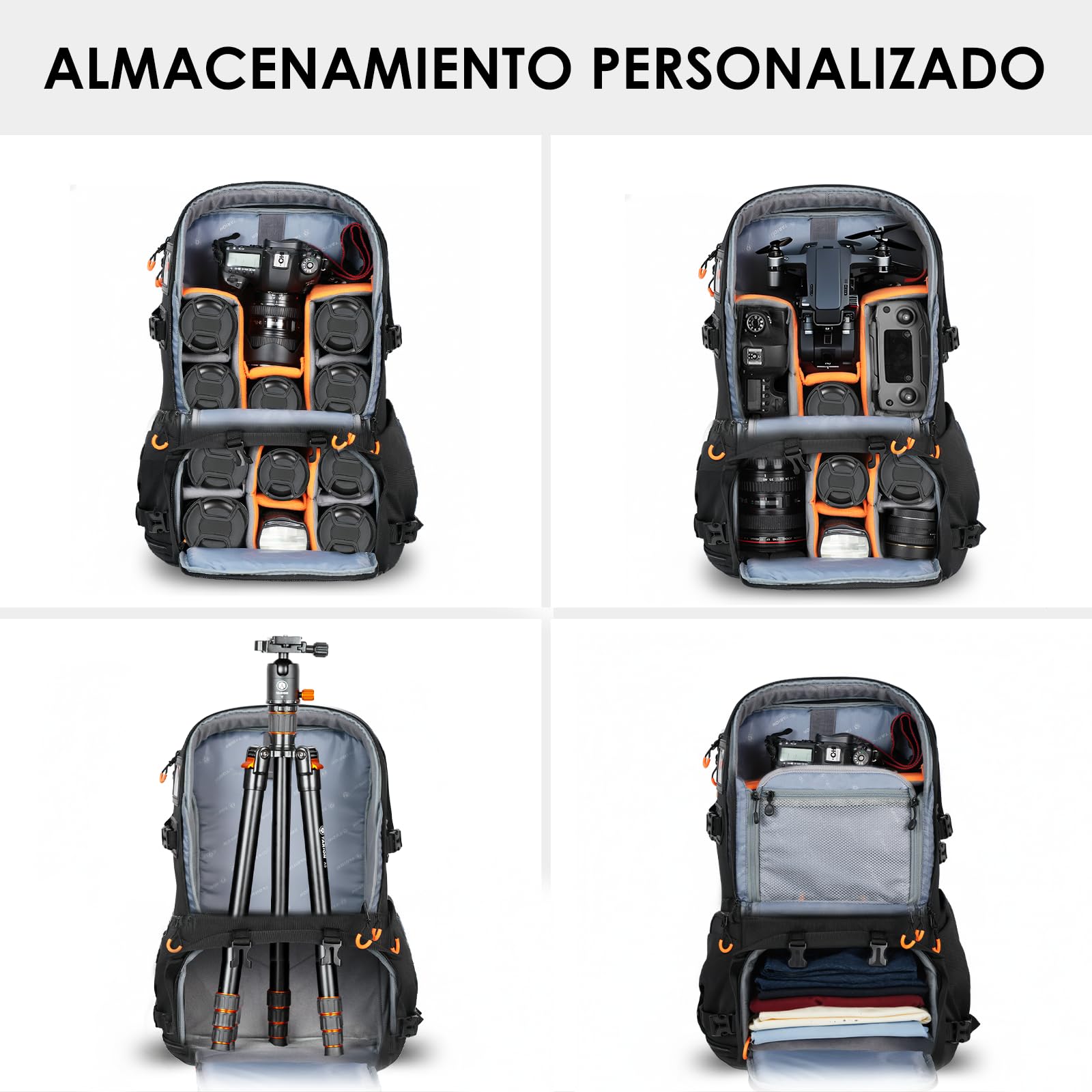 TARION Mochila grande para cámara fotográfica - Bolsa impermeable para cámara DSLR