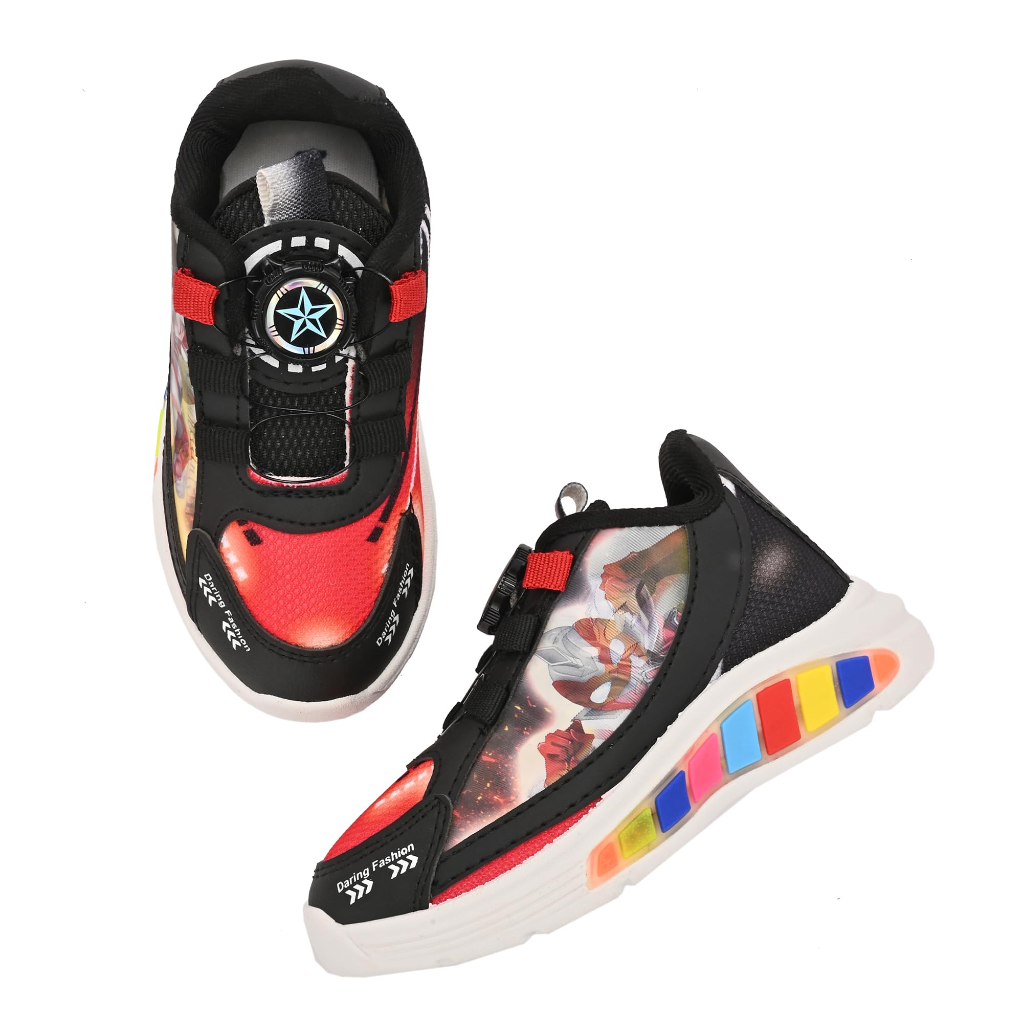 Birde Stylish Comfortable Regular Wear PVC Black Sports Shoes for Kids 1