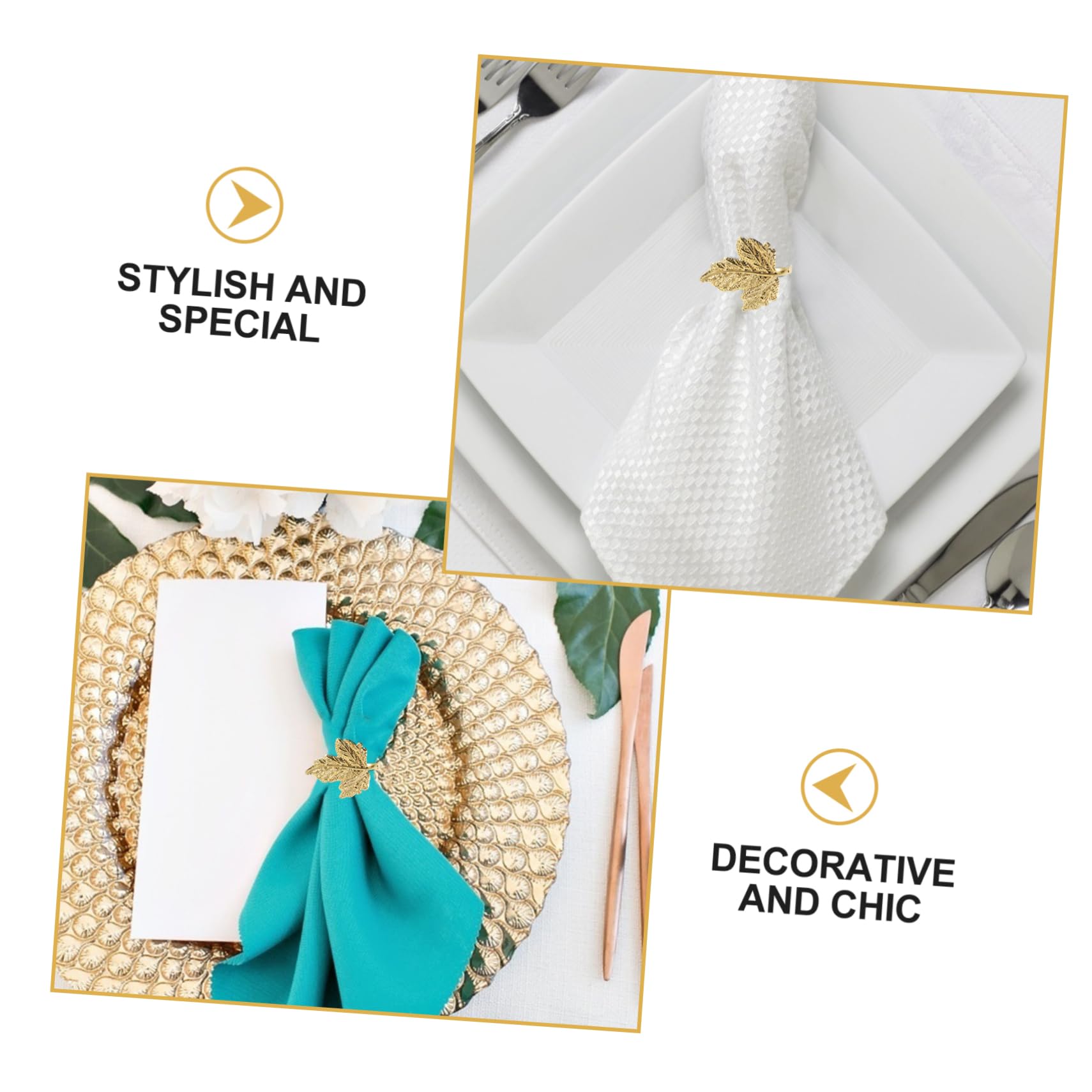 ABOOFAN 18stücke Teiliges Serviettenringe Blattdesign Tischdekoration Für Hochzeiten Und Dinnerpartys Goldene Napkin Buckles Für Stilvolles