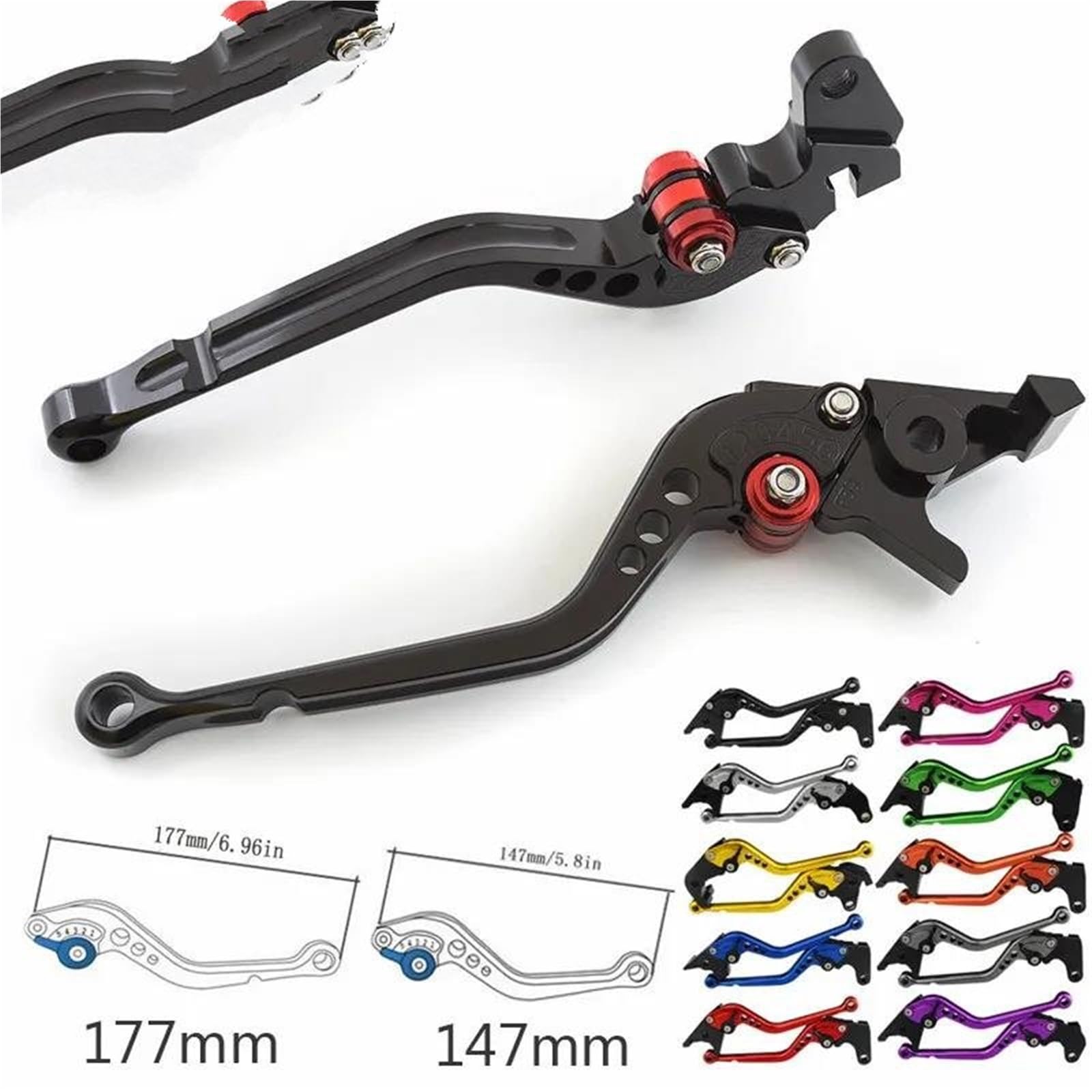 Kit Levier Frein Leviers De Frein Et D'embrayage Réglables Pour Moto Pour Yamaha YZF R9 YZF-R9 2025 - Pièces Guidon Moto Poignée D'embrayage(Rouge,Long)