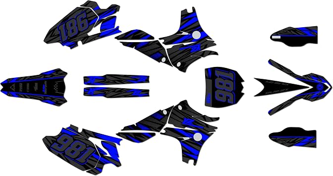Graphics Kit for Yamaha Yamaha YZ450F (2010-2013) Twitch Series Blue 9 Mil - Easy Go - Dirt Pit Bike Motorcycle Stickers, Dirtbike Racing Automotive Decal Motocross Accessories no-Plastics