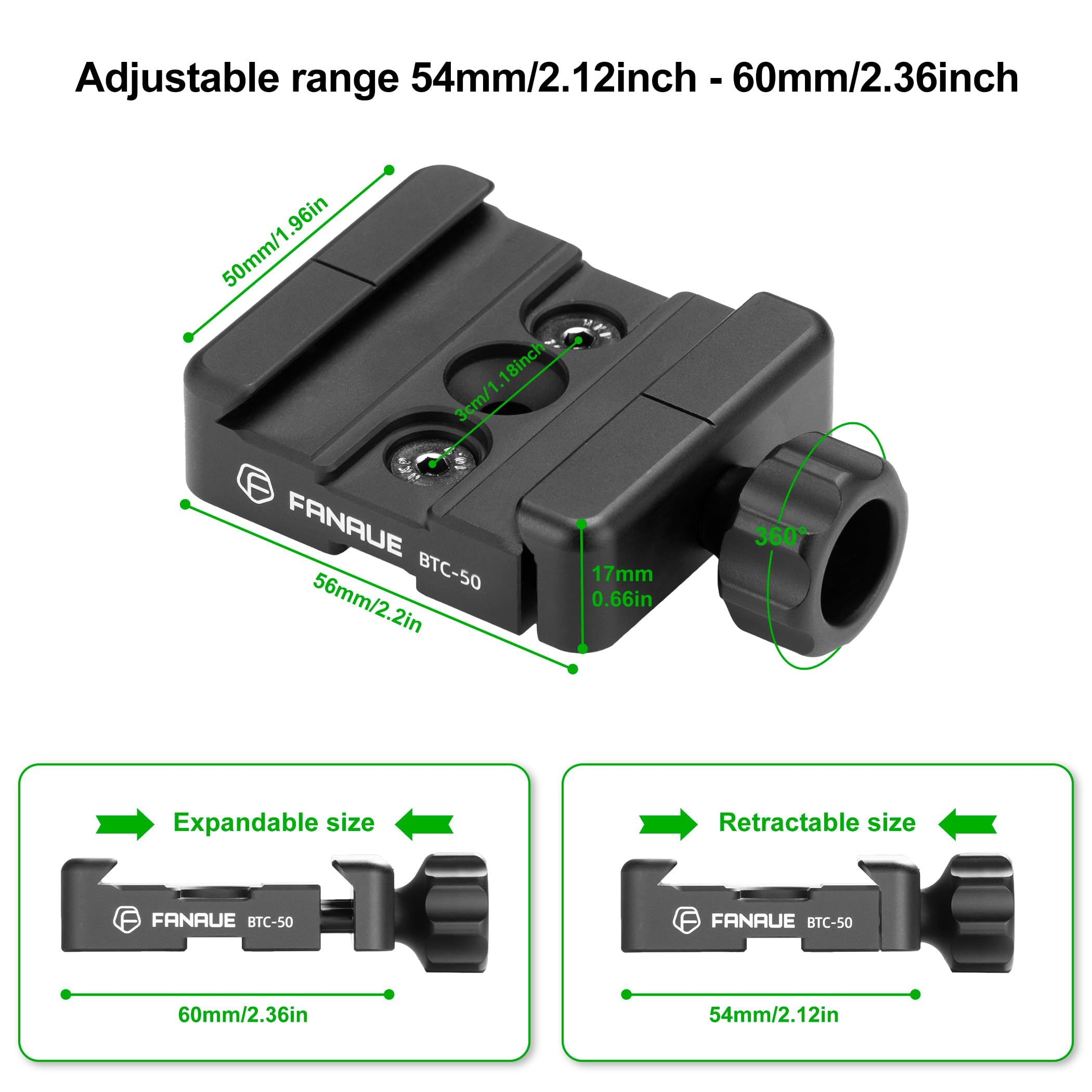 Plaque Rapide MLOK Arca 140 Mm – Adaptateur Trépied Aluminium CNC Compatible Arca-Swiss/RRS