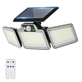 280 LED Solar Flood Security Lights, Solar Lights Outdoor with Motion Sensor, Solar Powered Flood Lights with Remote, Waterproof Dusk to Dawn for Porch, Patio, Yard, Garage
