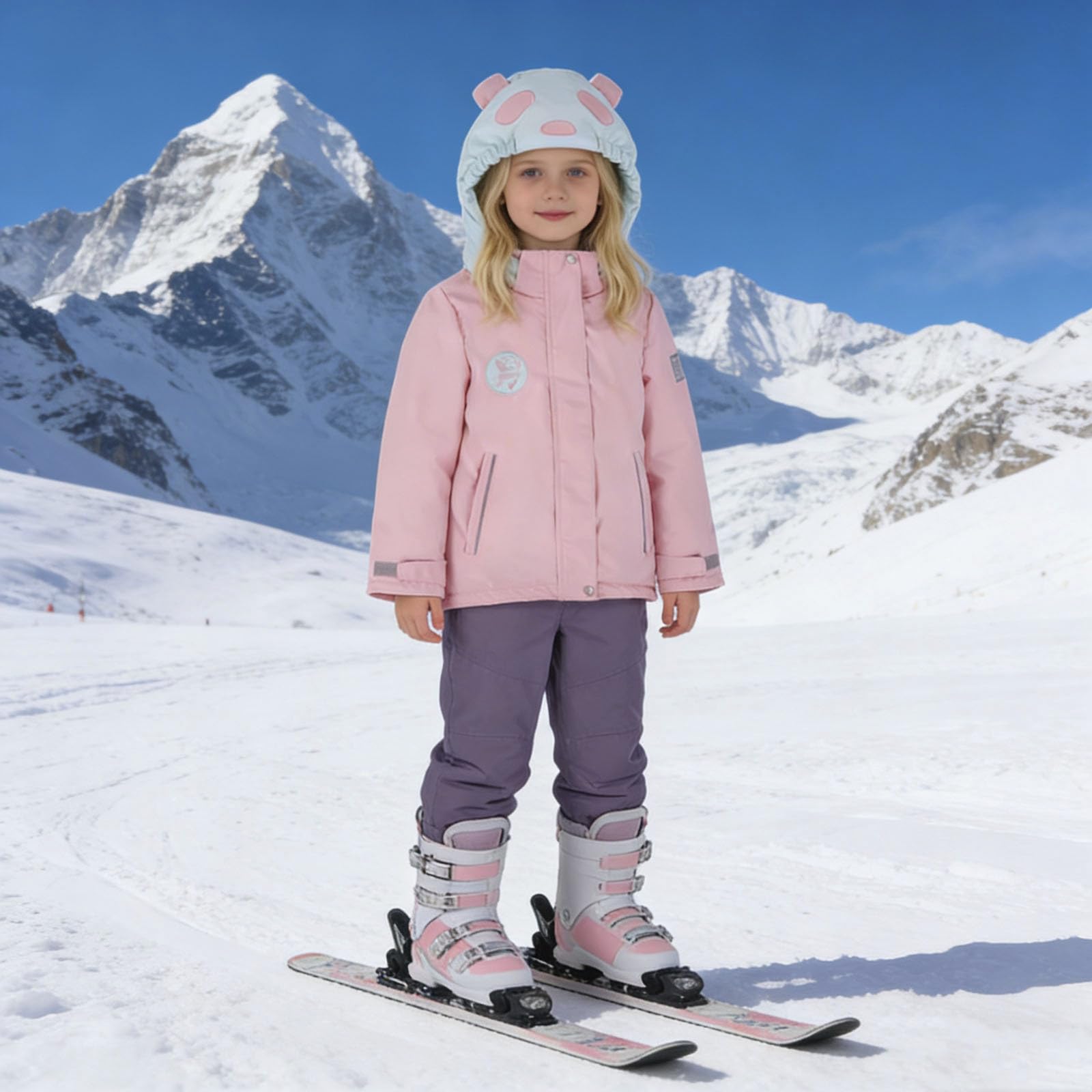 Bonito mono de panda con chaqueta para niños – Ropa de juegos de invierno al aire libre a prueba de viento forrada de forro polar cómodo para el día a día para el colegio de invierno