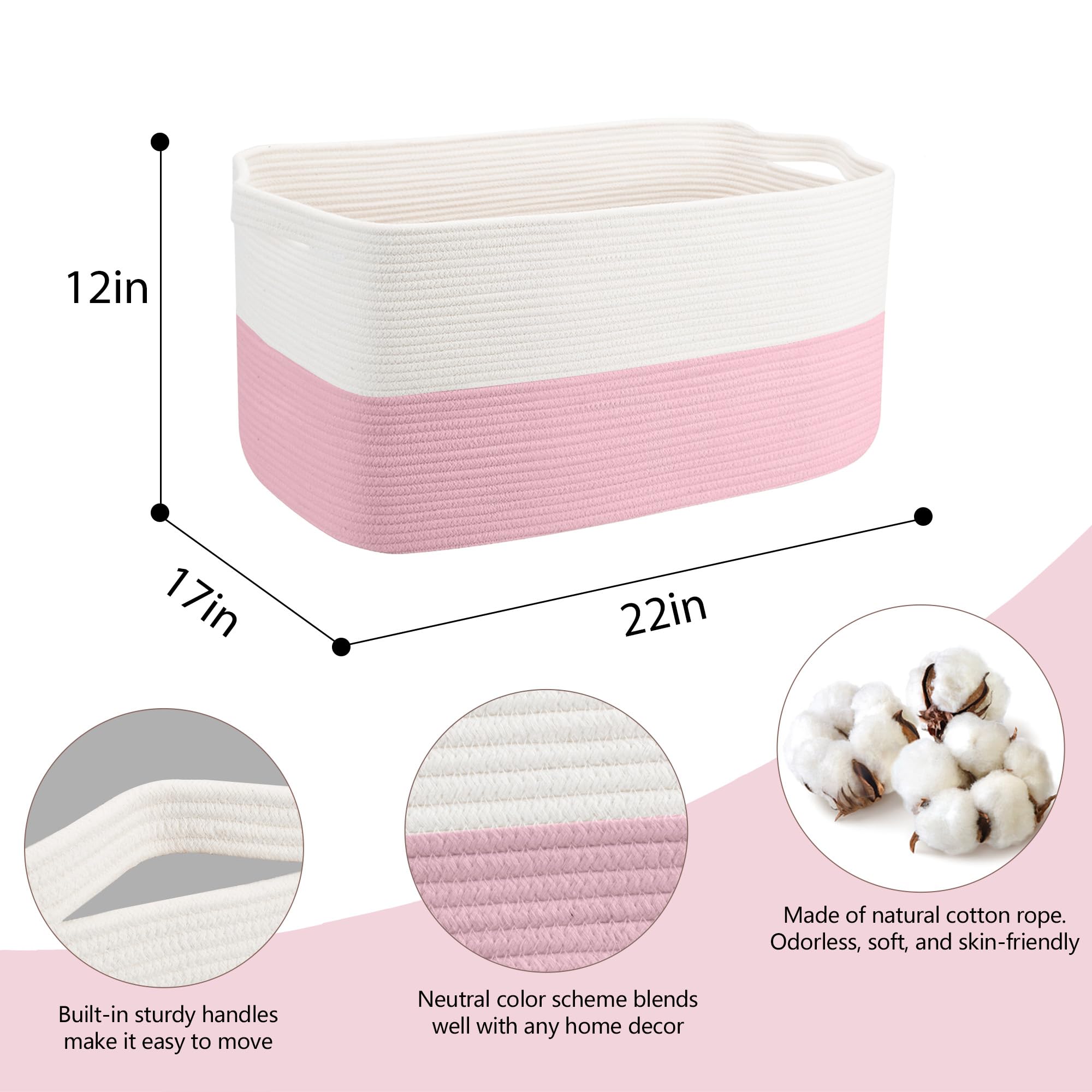 Amazon.com: MEGASKET Large Pink Storage Basket, 22
