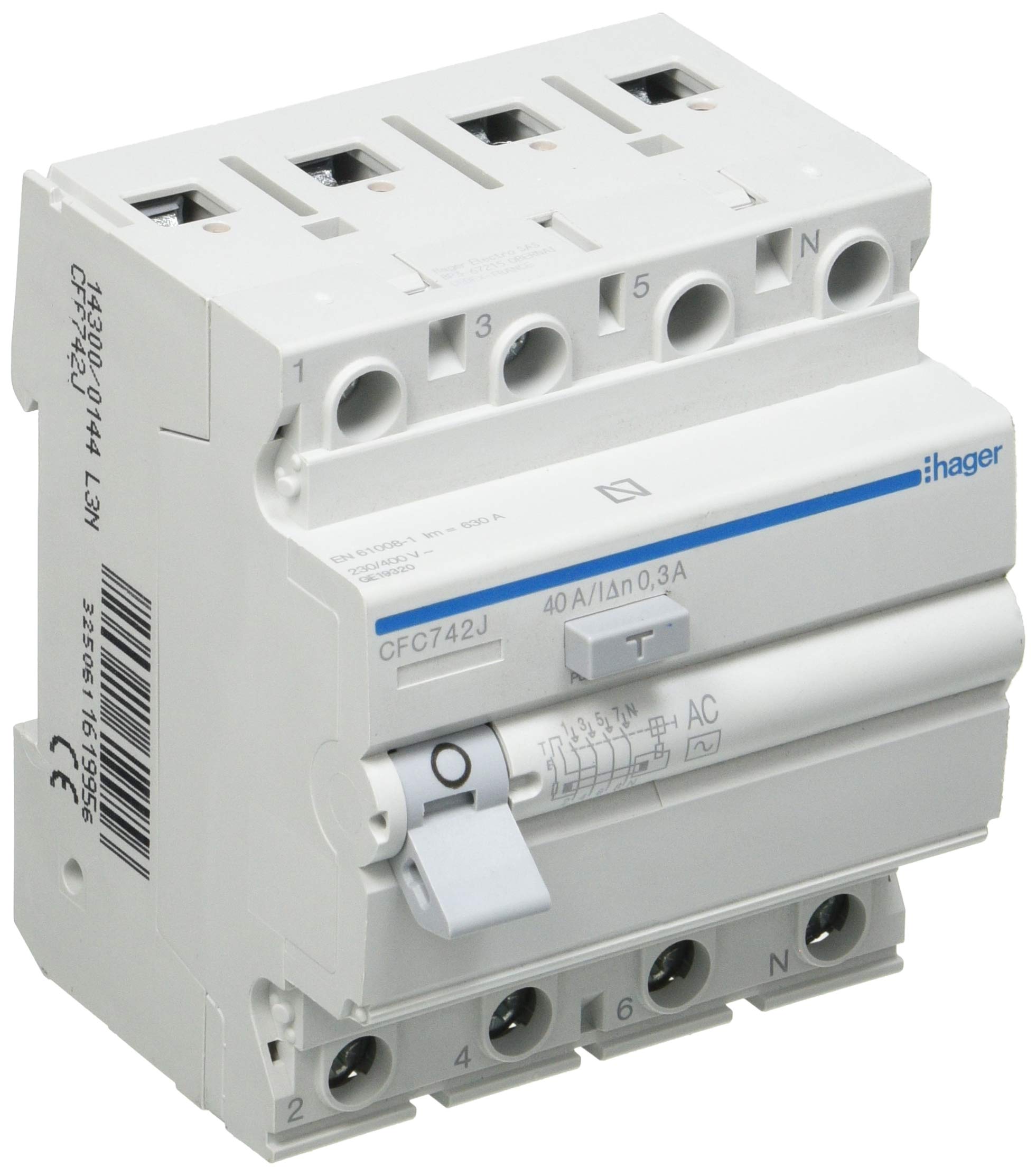 Diferencial Hager 4P 40A 300mA Clase ACCFC742J