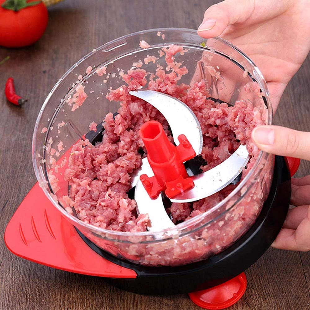 Procesador de Alimentos de manivela 23x28cm Herramienta de Molinillo Picador de Cortador de Verduras multifunción de Alimentos Manual