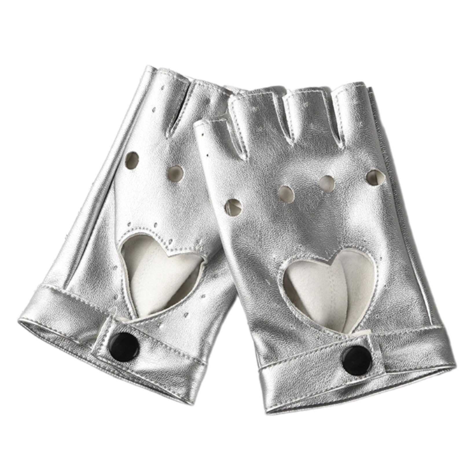 MICFENY Breathable Fingerless Gloves Punk Design With Detail Soft Lining Fashion Rock Outfit Accessory