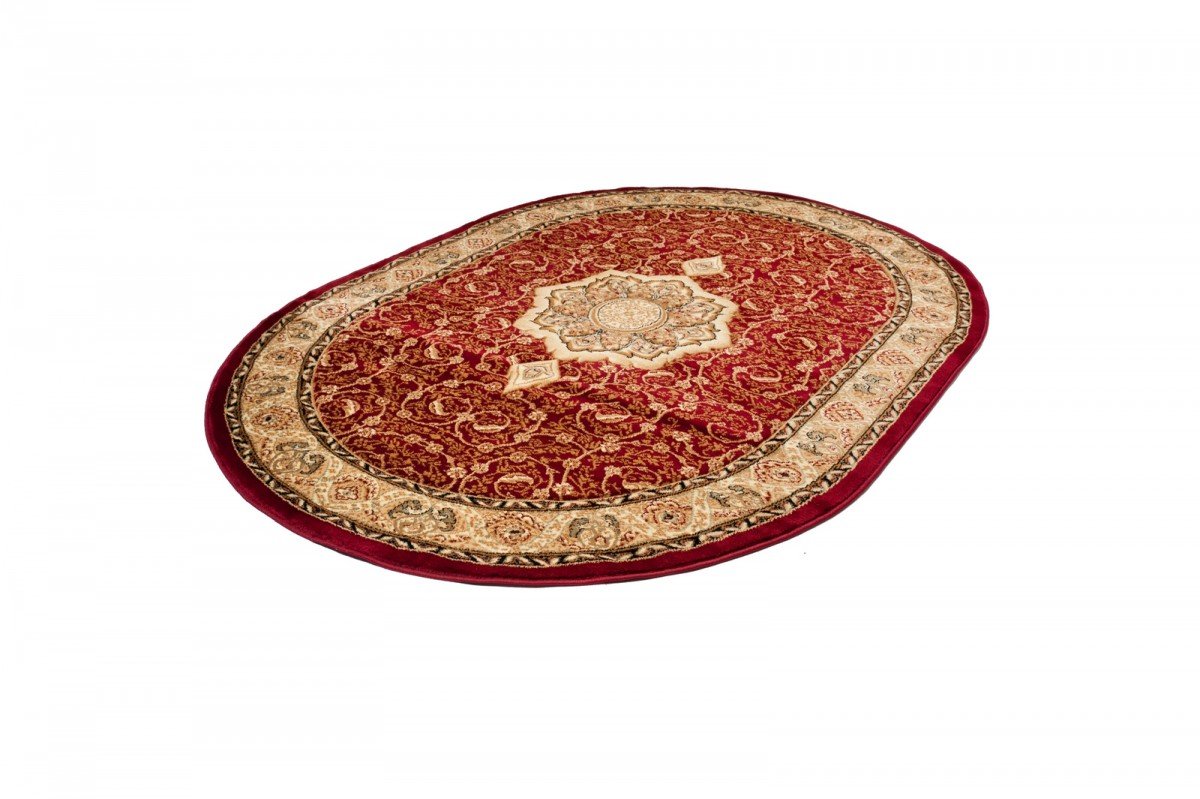 Carpeto Rugs Tappeto Ovale 140 x 190 cm rosso Orientale Classico Iskander Collezione
