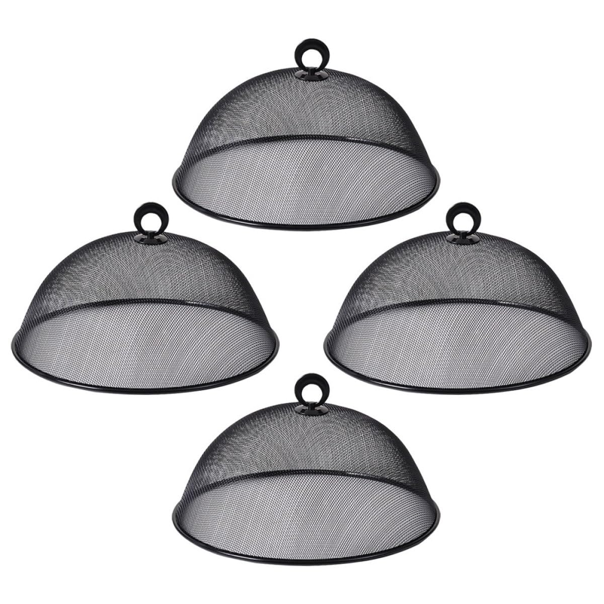 Cubierta metálica para alimentos de acero inoxidable: protector de malla negra duradero de 30 cm 2