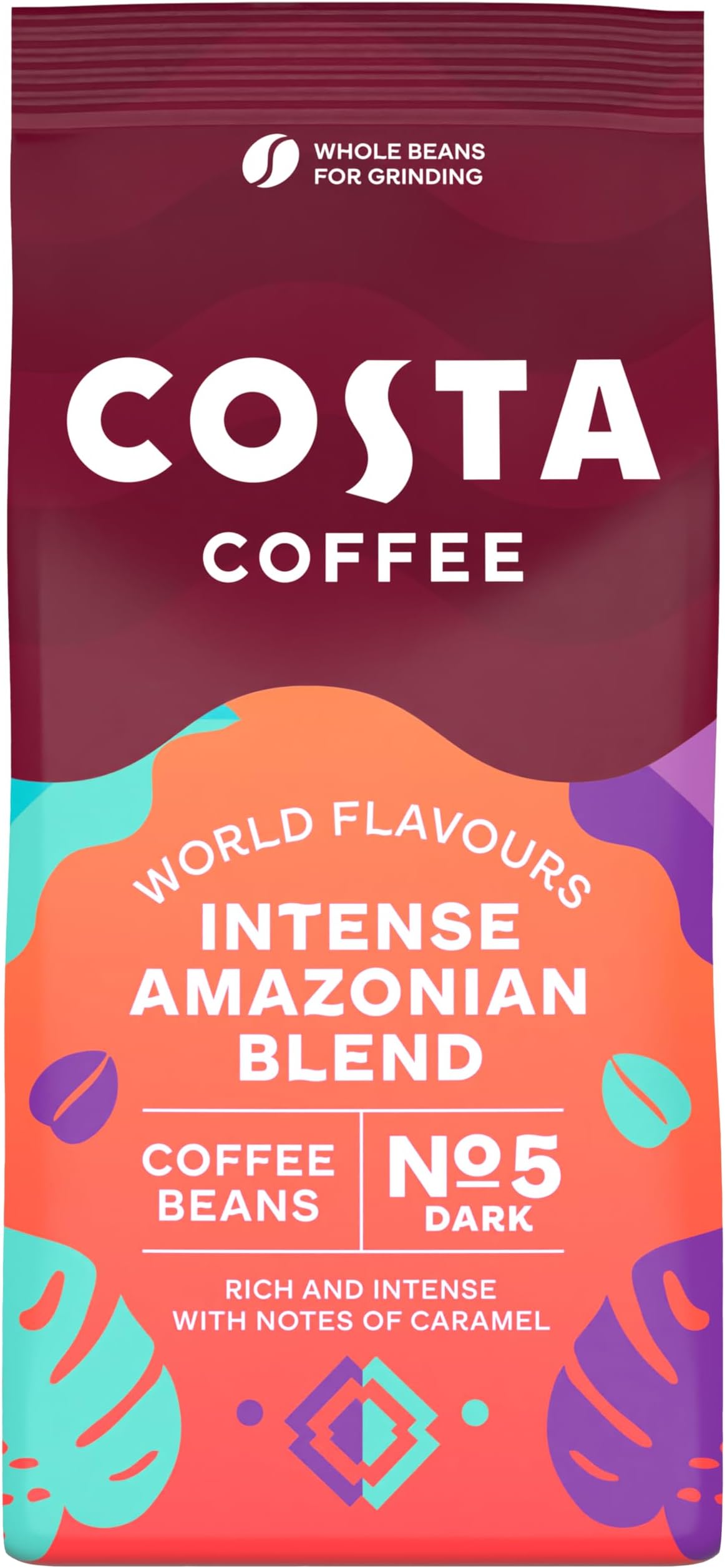 Costa Intensely Dark Amazonian Blend Coffee Beans 200g