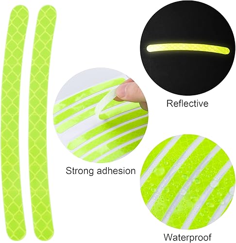 Miniatura 3 de OIIKI 80 calcomanías reflectantes para llantas de automóvil, tiras adhesivas para ruedas, accesorios reflectantes fluorescentes para exteriores,