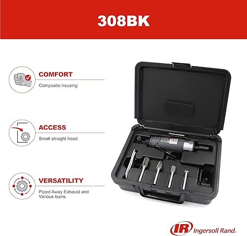 Miniatura 46 de Ingersoll Rand Kit de amoladora angular 301B32MK, 1/4 pulgadas, 21,000 rpm