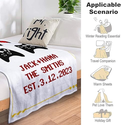 Miniatura 10 de Mantas personalizadas de bloques de construcción para niños y niñas, manta de forro polar con nombre personalizado para niños pequeños y