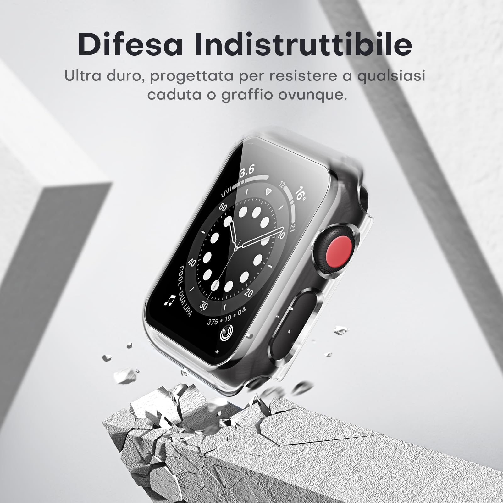 TAURI 2 Pezzi Cover per Apple Watch Series 3/2/1 42mm Pellicola Protettiva in Vetro Temperato,[Sensibile al Tocco] [Copertura Completa] Cover Protettiva Paraurti Sottile per iWatch 42mm -Trasparente