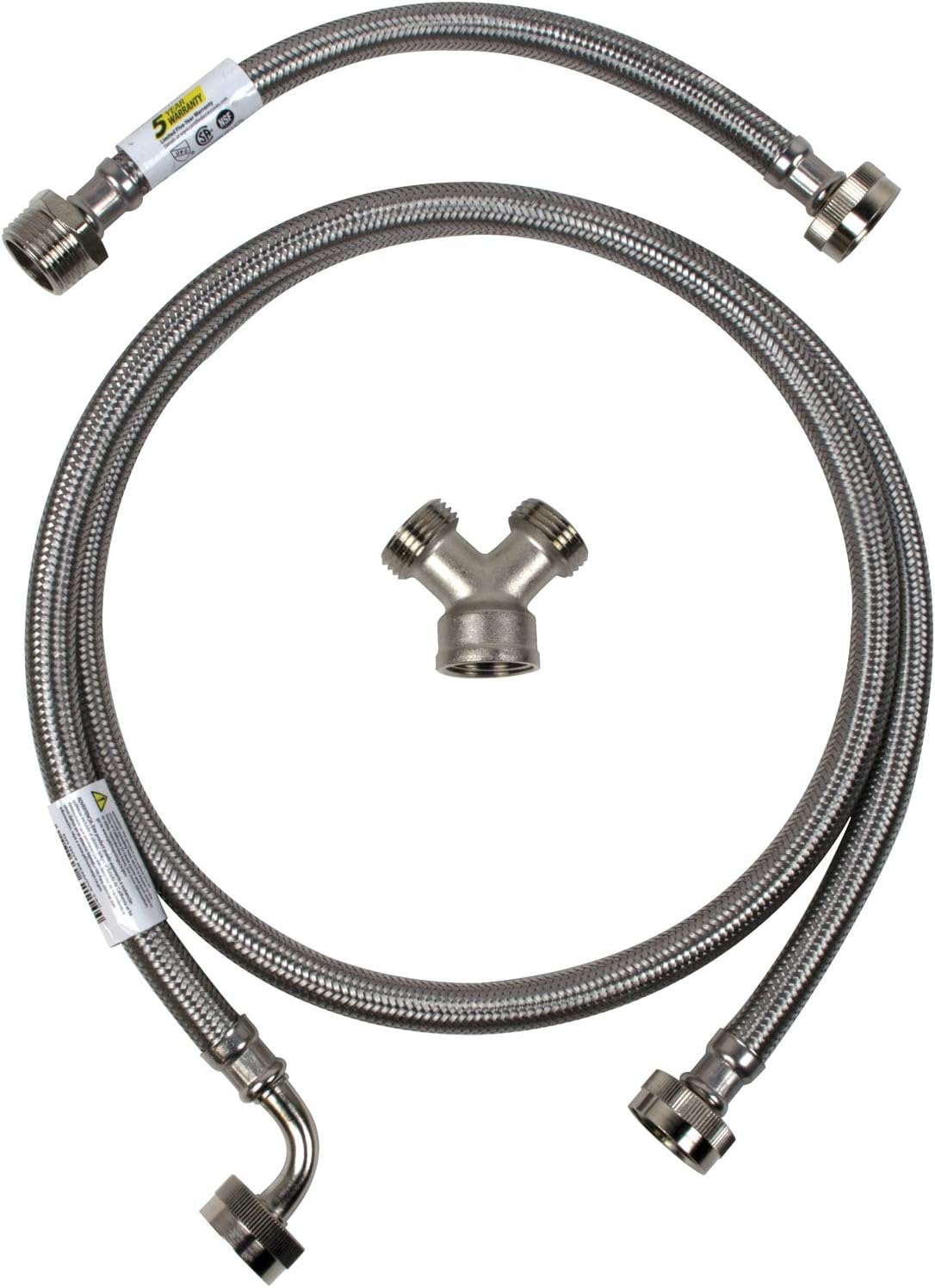 Certified Appliance Accessories Steam Dryer Installation Kit [Steam Dryer Hose with 90 Degree Elbow, Y Connector and Inlet Adapter Hose], 6 Feet