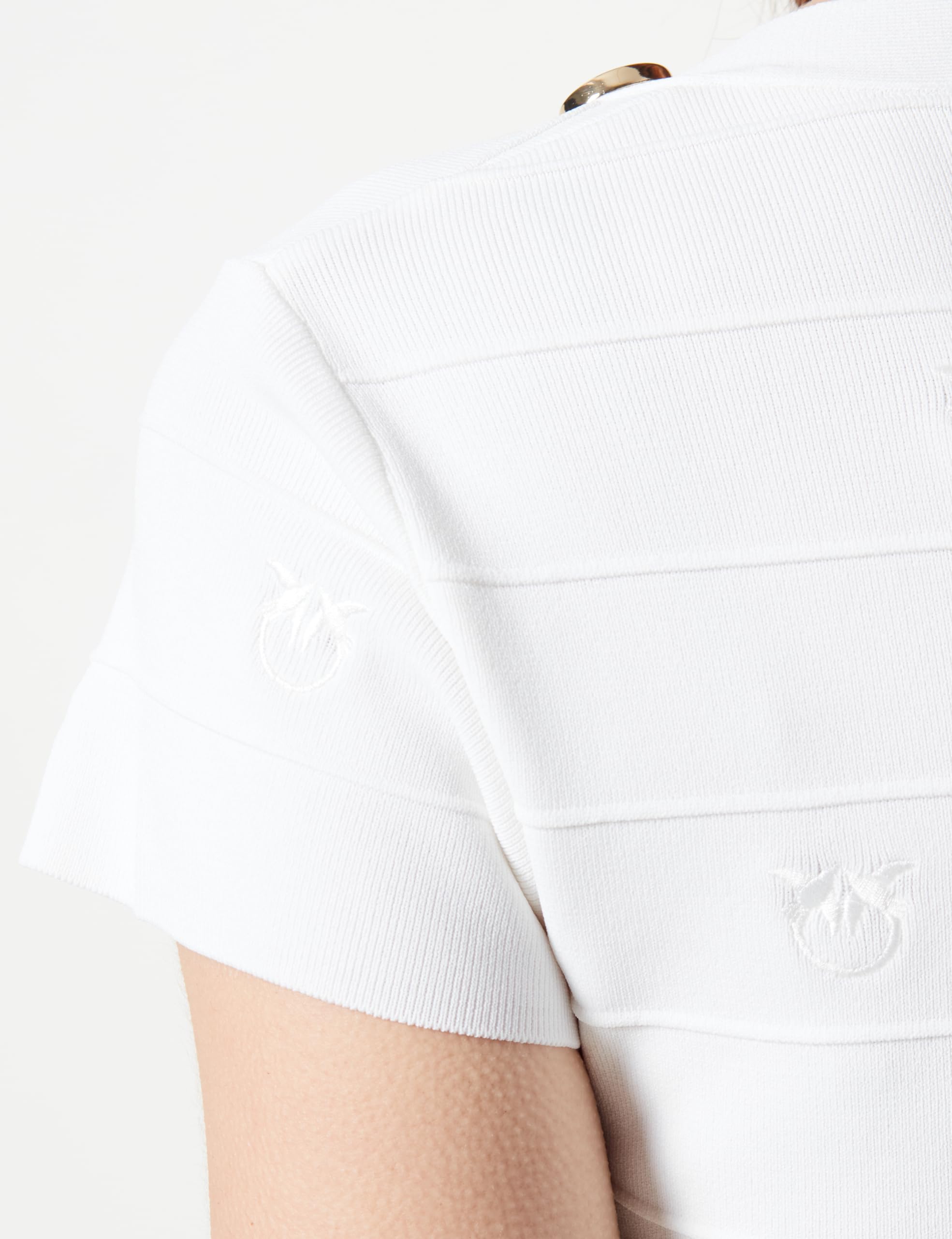 Pinko Damen Hoodia Trikot Bands Jacquard Logo Vögel T-Shirt