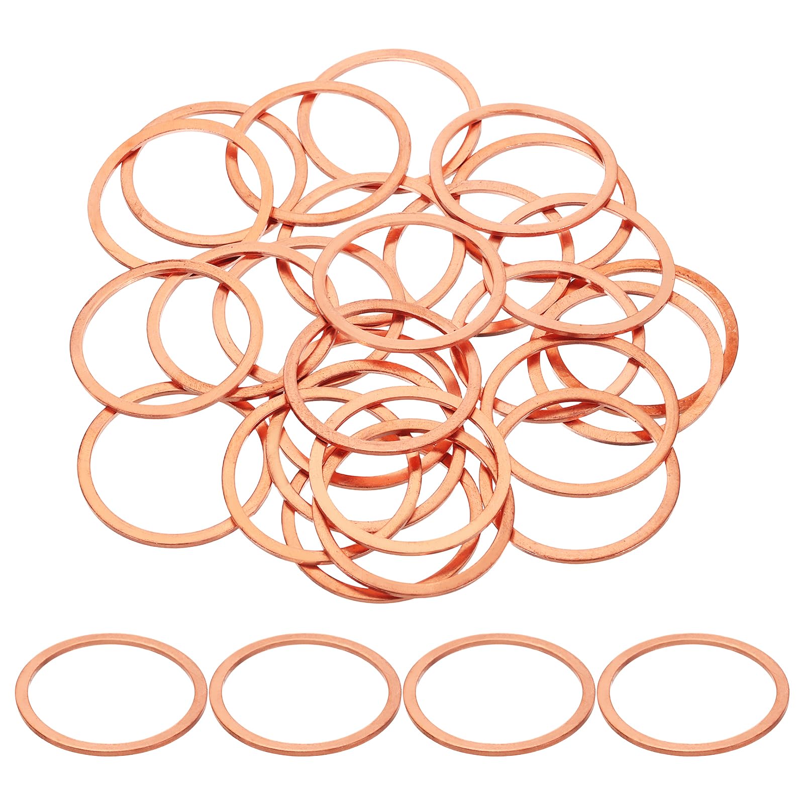QUARKZMAN 75 Piezas Arandelas Planas M36 De Cobre Anillos De Sellado, Diámetro Interior 36mm Diámetro Exterior 42mm Espesor 1.5mm Arandelas De Cobre Para Fontanería Maquinaria Automoción