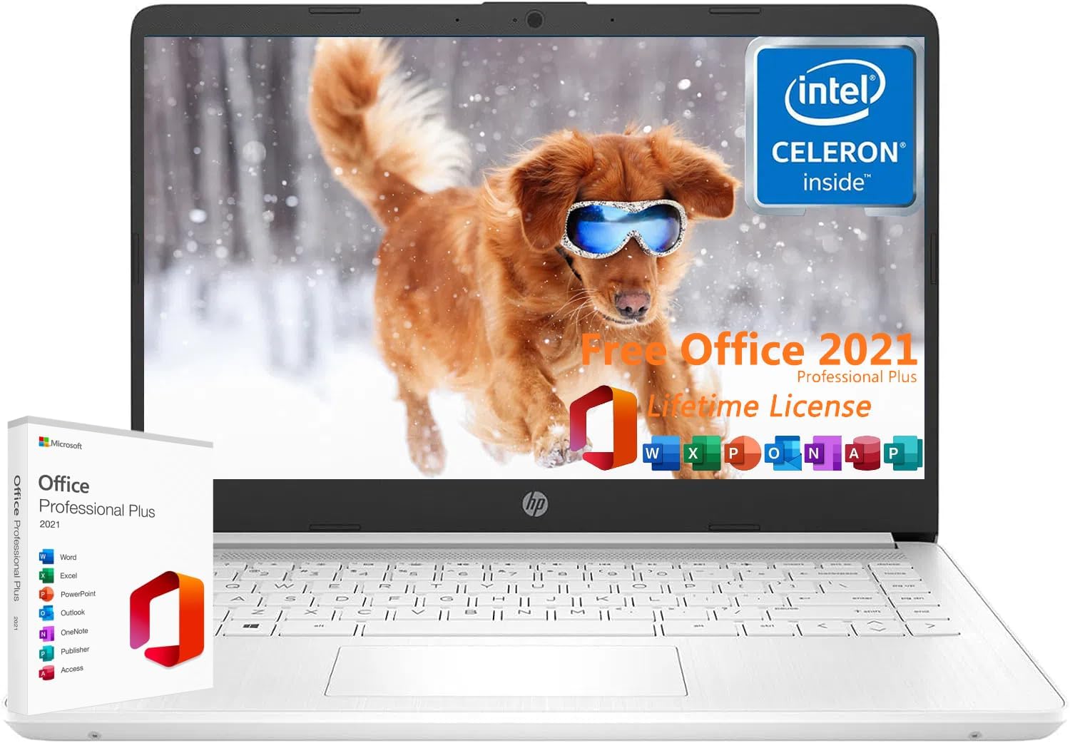 HP 14″ Ultral Light Student Laptop Computer, with Microsoft Office Lifetime License, Intel Quad-Core CPU, 16 GB RAM, 320 GB Storage(64GB eMMC+256GB SD Card), 14″ Anti-Glare HD Display, Win 11 S Mode HP 14″ Ultral Light Student Laptop Computer, with Microsoft Office Lifetime License, Intel Quad-Core CPU, 16 GB RAM, 320 GB Storage(64GB eMMC+256GB SD Card), 14″ Anti-Glare HD Display, Win 11 S Mode