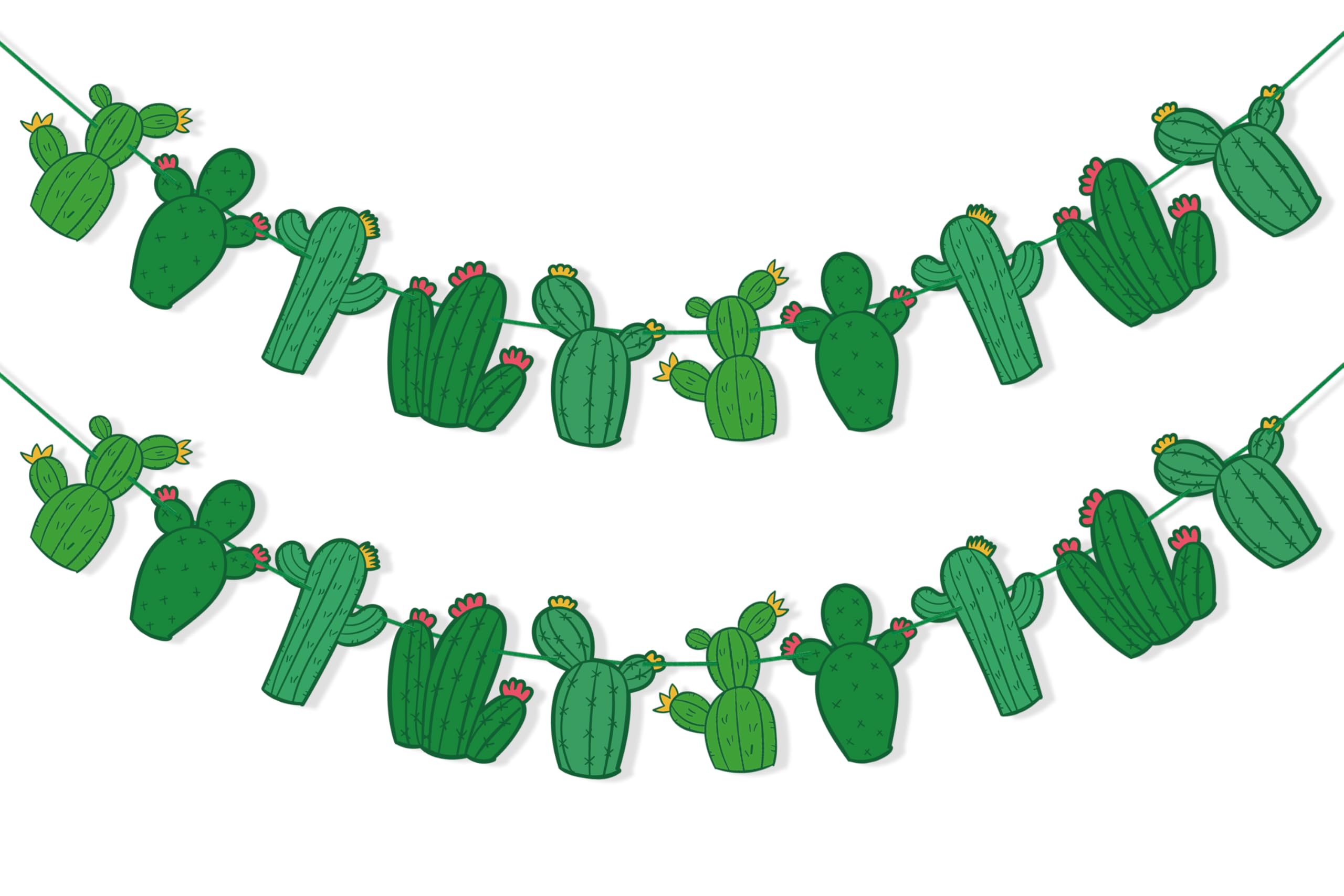 Uniwish Cactus Banner Mexican Fiesta Themed Party Decorations Garland Cactus Cutouts for Fiesta Baby Shower Birthday Party Supplies Cinco De Mayo Home
