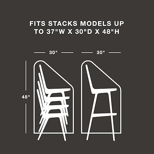 Miniatura 2 de True Guard 100538853 - Silla apilable resistente al agua, resistente a la decoloración, fundas para muebles de patio al aire libre, color marrón