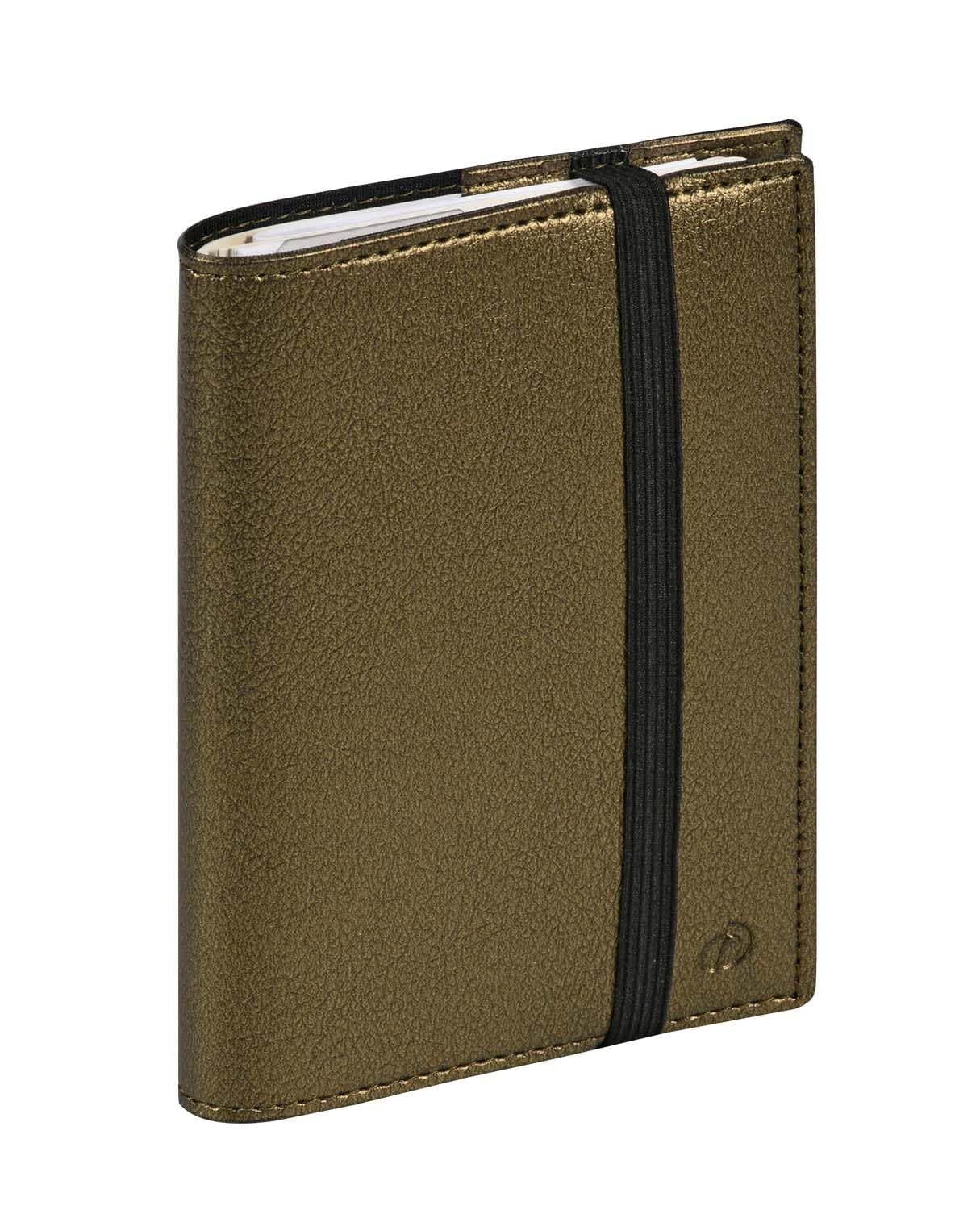 Quo Vadis - Collection: Time & Life – Time&Life Diary Pocket with Elastic – Calendar Diary – Week to View – Size: 10 x 15 cm – Colour: Khaki Metal – Year 2024