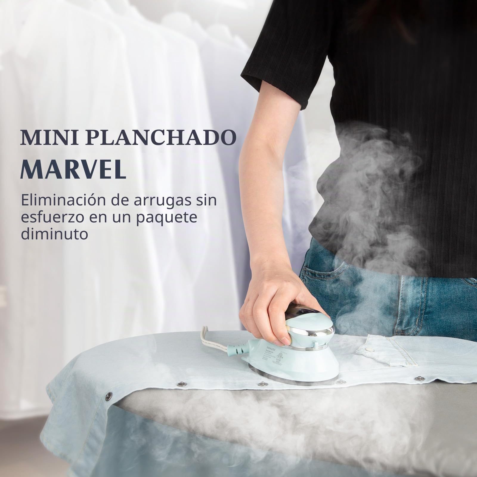 PIOMATIC Mini plancha de viaje con vapor para ropa con doble voltaje, mini máquina de planchar portátil con suela antiadherente, plancha pequeña para costura, acolchado y manualidades | Mini máquina de planchar portátil con suela antiadherente, plancha pe