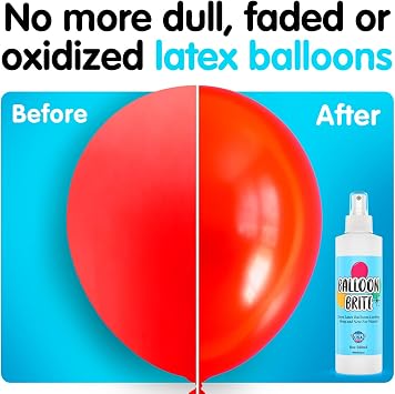 [2-Pack] Balloon Brite Shine Spray for Latex Balloons 8 oz ea, High Shine Balloon Spray, Instant Gloss for Balloon Arches, Party Decorations & Events, Restores Faded Balloons, Non-Toxic, USA Made