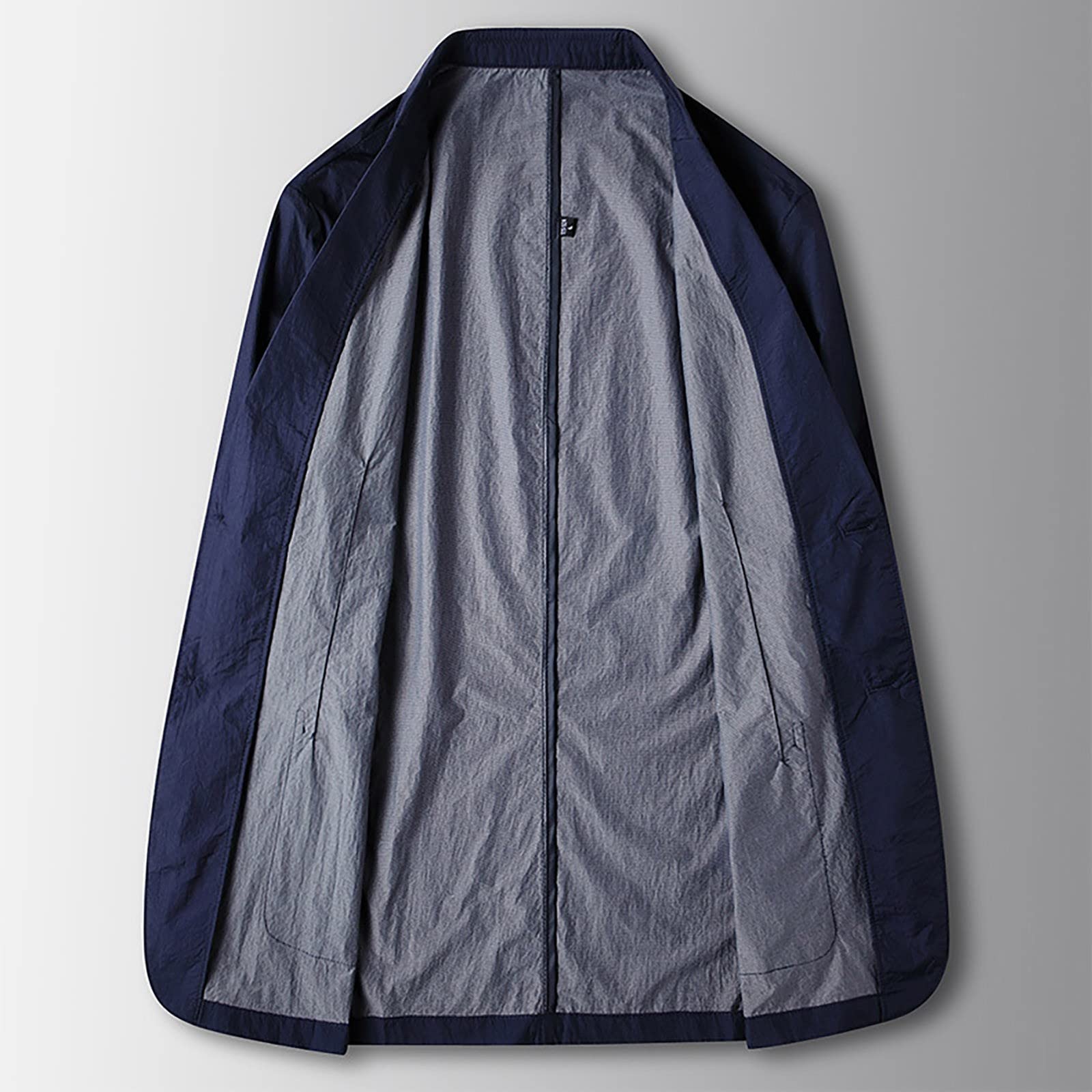 Giacca business casual uomo - Leggera loose in lino e cotone, blazer colletto a revers, a bottoni suit blazer