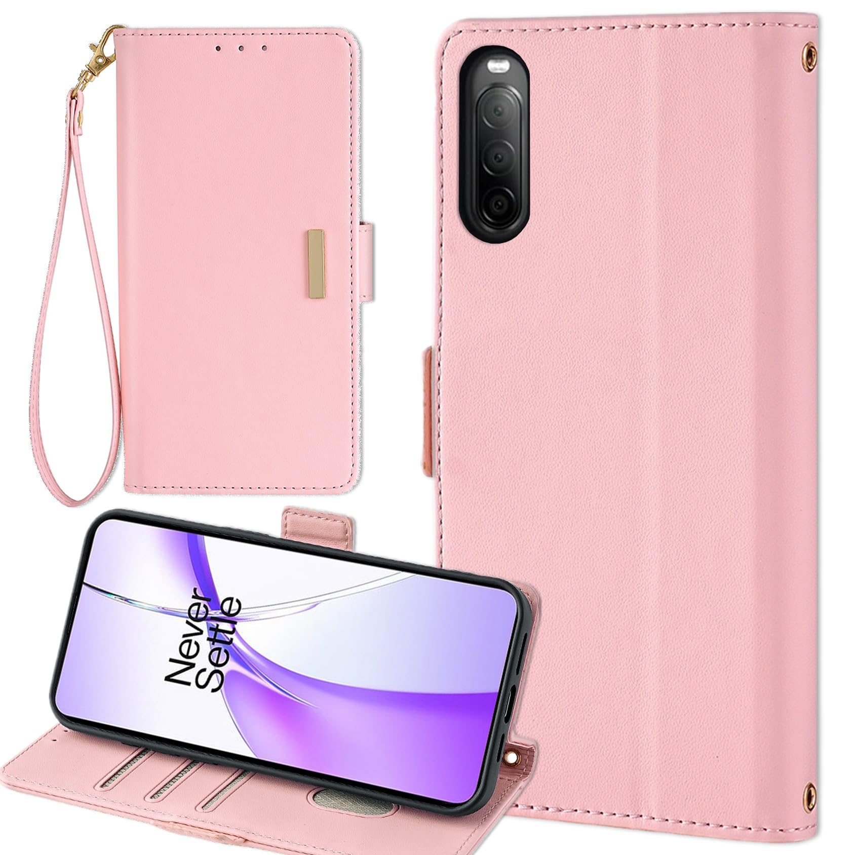 Xperia 10 V SO-52D ケース 手帳型 Xperia 10 5 ストラップケース docomo SOG11 au A302SO SIMフリー SoftBank 楽天モバイル 全対応 ソニー Xperia10 5 SO52D カバー エクスペリア 10 V Xperia 10V 適用 Cobeimisr case 携帯カバー ストラップ ストラップ付き スマホケース ピンク