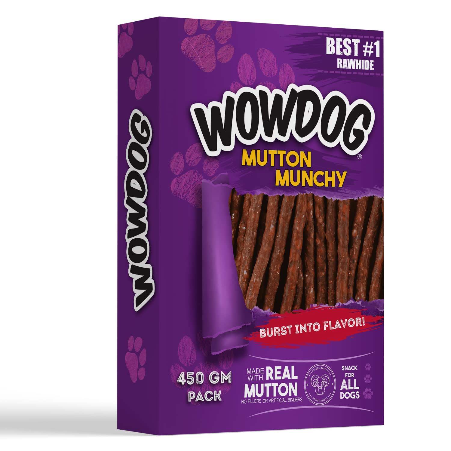 WOW DOG Mutton Munchy Sticks Treat 450 GM- Perfect for Age Above 2 Months - Made with 100% Natural Ingredients (B0BS7268H2) Amazon Price History, Amazon Price Tracker