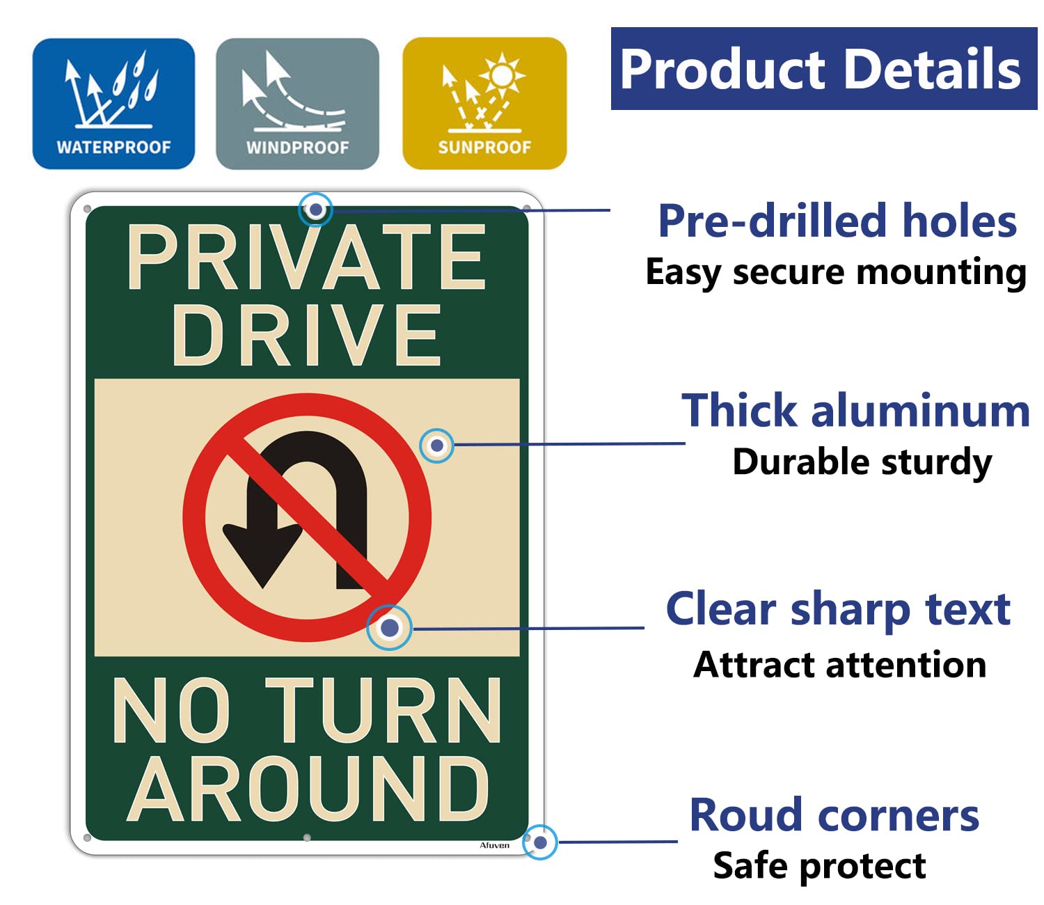 ●NO TURN AROUND No Turn Around Sign - Claim Your 10% Discount