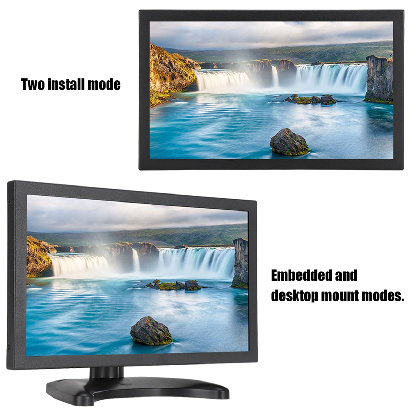 VBESTLIFE , 11,6 Zoll 16: 9 Widescreen 1920 X 1080 Full HD TFT-Bildschirm Industriemonitor, Ganzmetallgehäuse, 5 Ms Reaktionszeit, HDMI VGA Dual Input,(EU)