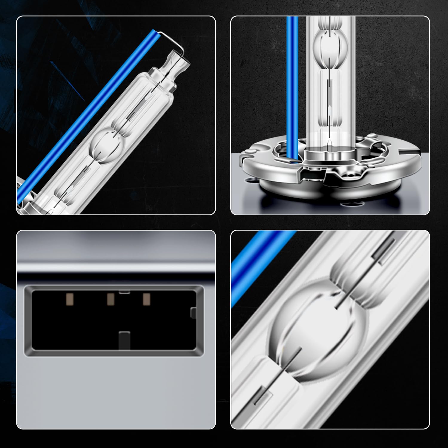 D5S Xenon Brenner 8000K Diamond Blaulicht HID Scheinwerferbirnen 25W Scheinwerferlampe Metallstents Base Auto Scheinwerfer Birne Autolampe, 2 Stücke